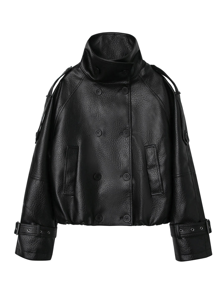 Damen Modische Oversized Lederjacke Echo Archiv