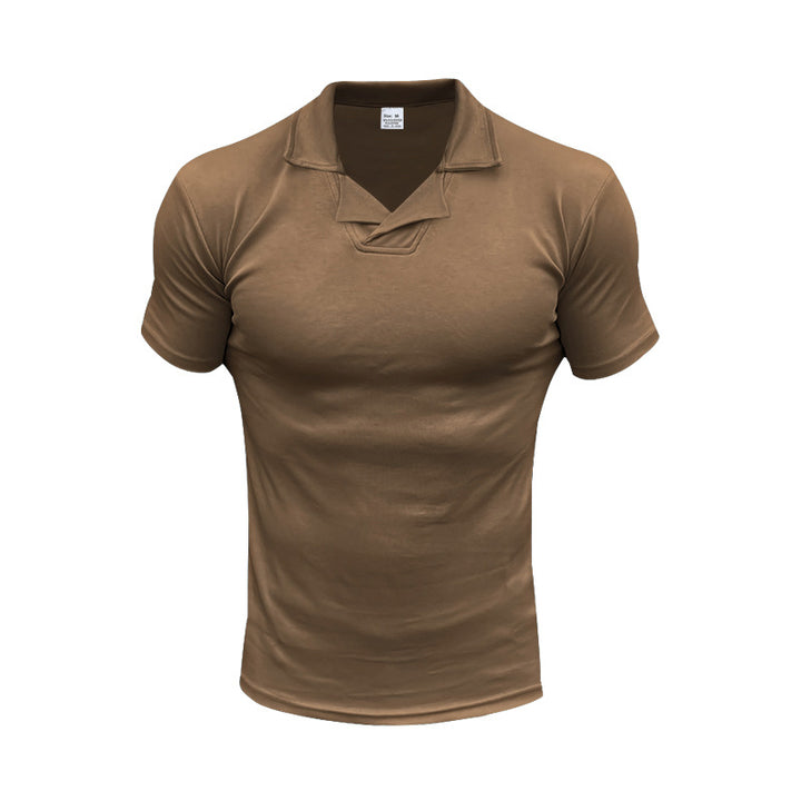 Herren Kurzarm Polo-Shirt mit modernem Stehkragen und atmungsaktivem Material Echoarchiv