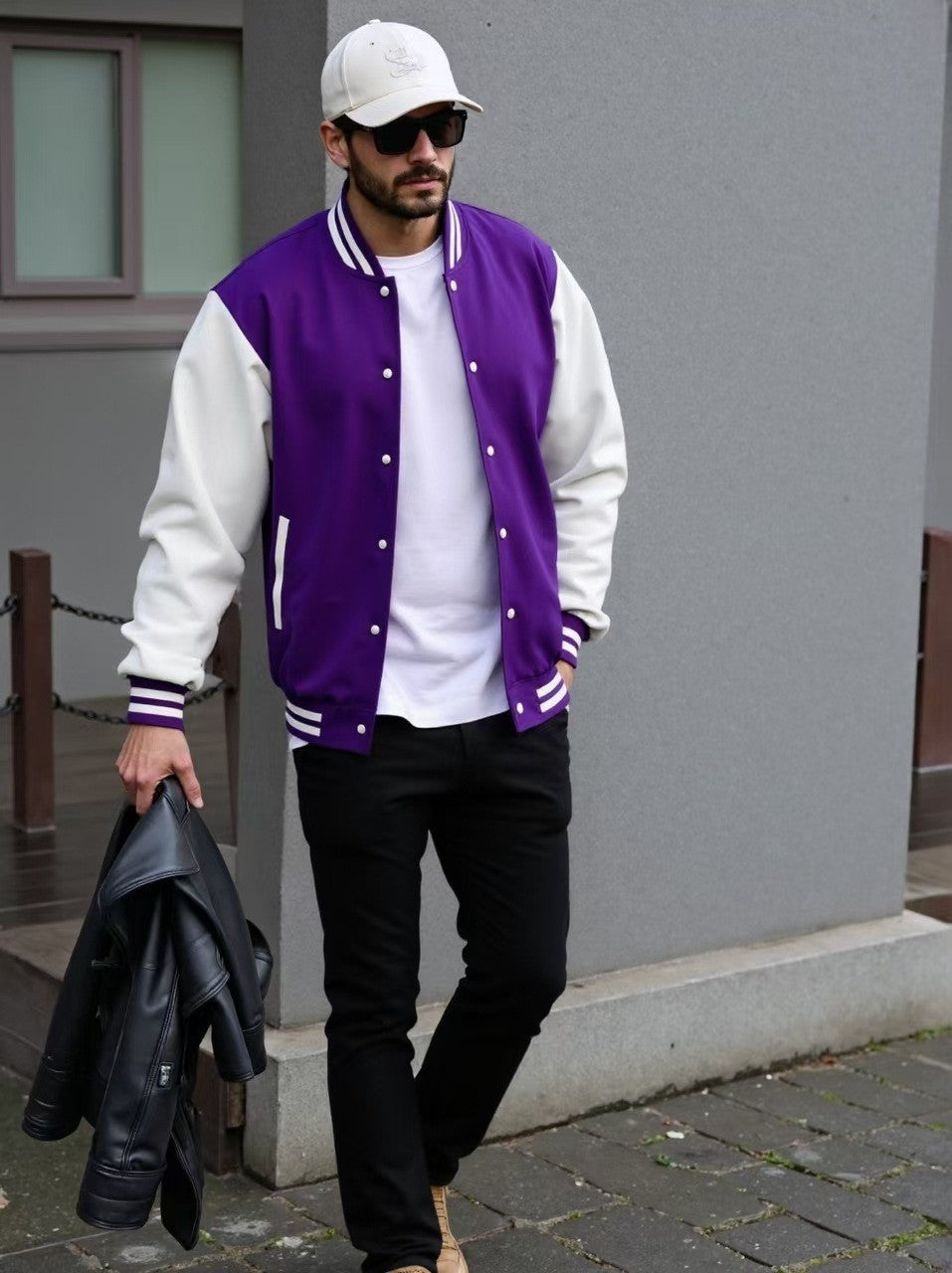 Herren Varsity-Jacke mit kontrastierenden Ärmeln Echoarchiv