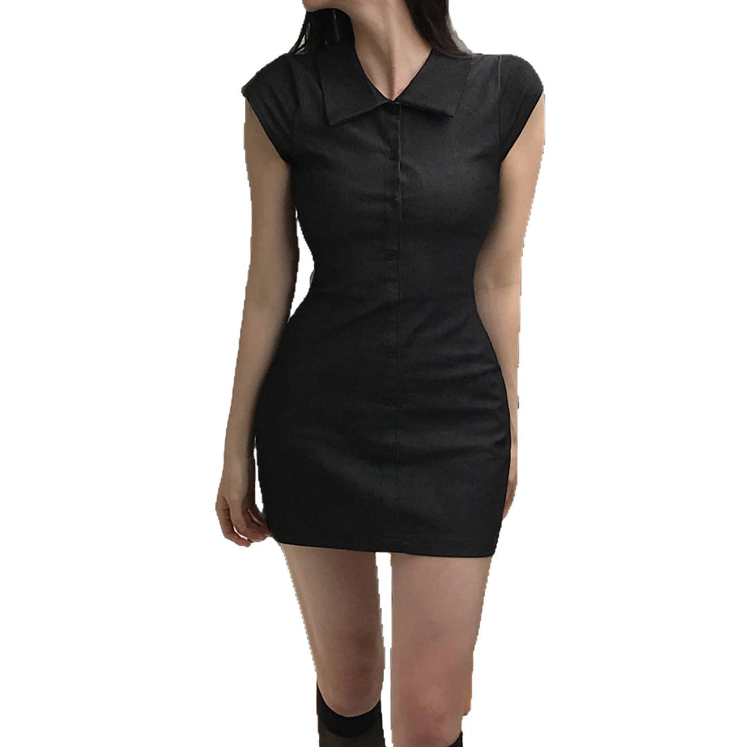 Damen Hemdkleid mit figurbetonter Silhouette und kurzen Ärmeln Echo Archiv