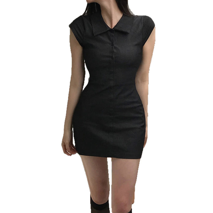 Damen Hemdkleid mit figurbetonter Silhouette und kurzen Ärmeln Echo Archiv