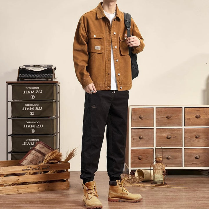 Herren Lässige Utility Jacke mit praktischen Taschen Echoarchiv