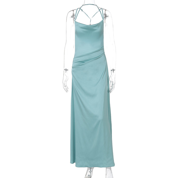 Damen Elegantes Satin-Maxikleid mit raffinierten Spaghetti-Trägern Echo Archiv
