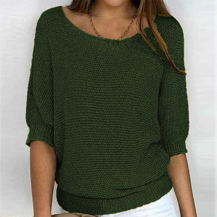 Damen nan legerer kastiger Feinstrickpullover mit weitem Ausschnitt Echo Archiv