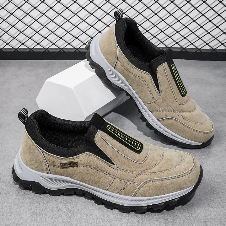 Herren Slipper-Sneaker aus Veloursleder-Optik mit rutschfester Profilsohle Echoarchiv