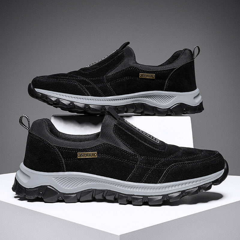 Herren robuste Slip-On Outdoor-Sneaker aus Veloursimitat mit griffiger Trailsohle – Norré
