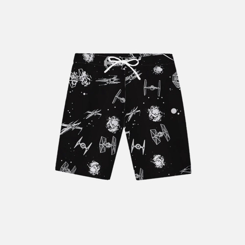 Herren Grafik Psychedelischer Druck Badehose Echoarchiv