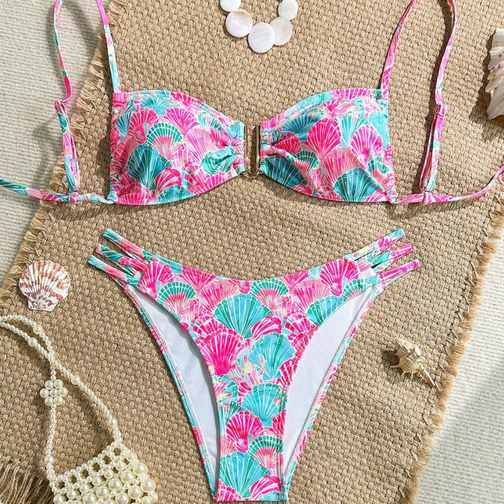 Damen Push-Up Bikini mit zarten Muschelmotiven Echo Archiv