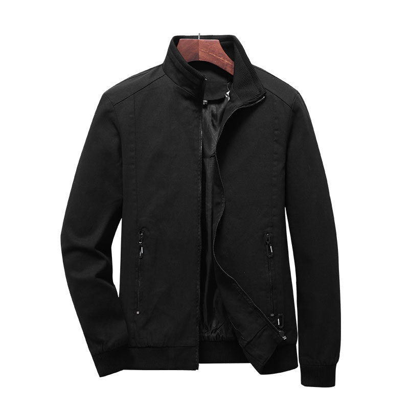 Herren lässige Übergangsjacke mit Reißverschluss und Stehkragen Echoarchiv