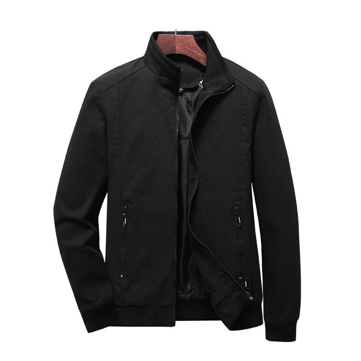 Herren lässige Übergangsjacke mit Reißverschluss und Stehkragen Echoarchiv