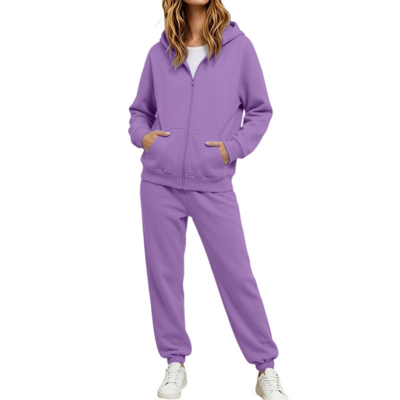 Damen Komfortabler Kapuzenpullover und Jogginghose Set Echoarchiv