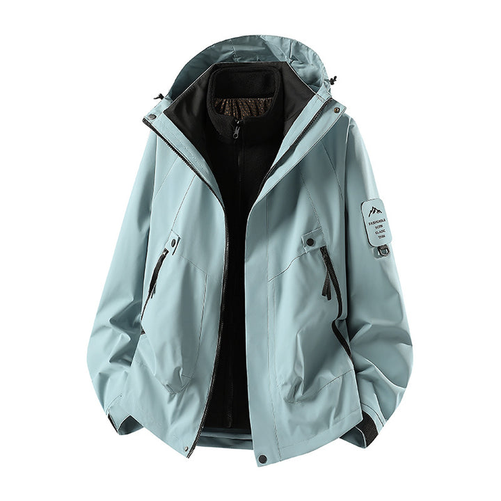 Herren Zwei-in-eins Wetterschutzjacke mit abnehmbarer Steppweste und verstellbarer Kapuze Echoarchiv