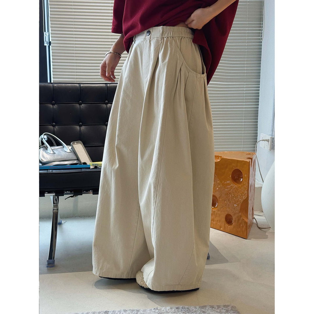 Damen Voluminöse Culotte‑Hose im Ballon‑Cut mit elastischem Komfortbund und aufgesetzten Seitentaschen Echoarchiv