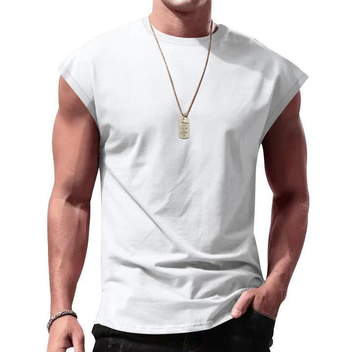 Herren nan lockeres ärmelloses Muskelshirt aus Baumwolljersey mit überschnittener Schulterpartie Echo Archiv