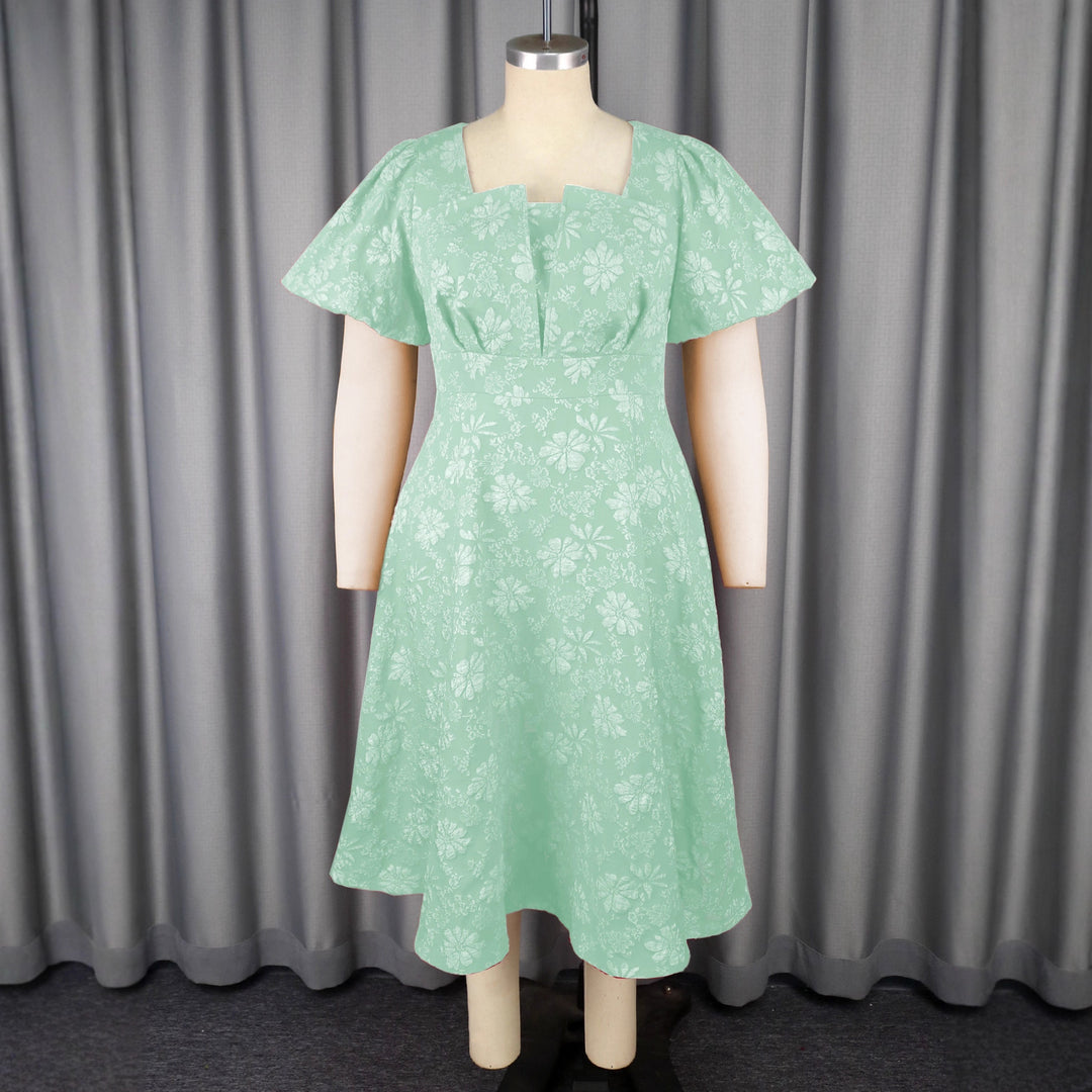 Damen Midikleid mit schwingendem Rock und floralen Mustern Echo Archiv