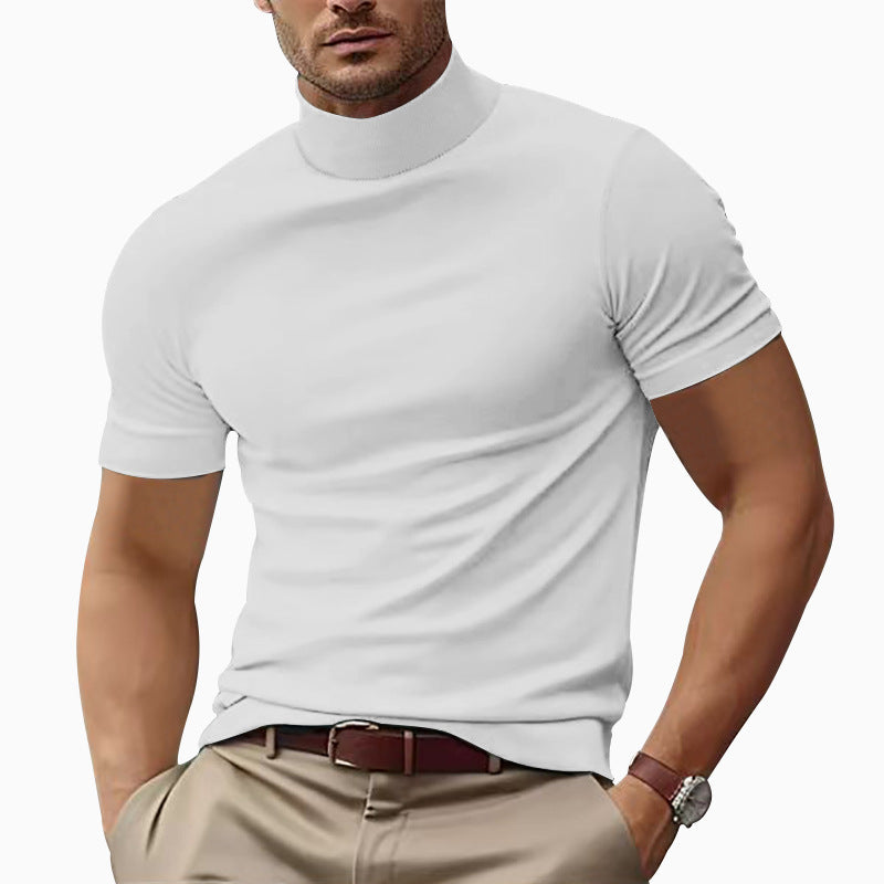 Herren Kurzarm Turtleneck T-Shirt Echoarchiv