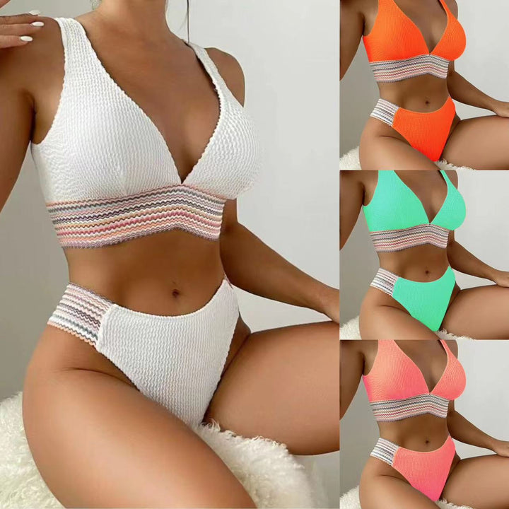 Damen Hochgeschnittener Bikini mit Wellenmuster Echo Archiv