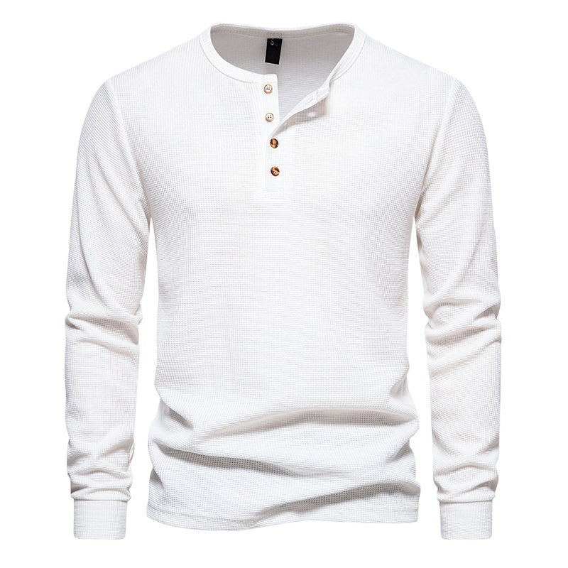 Herren Langarmshirt mit Knopfleiste und strukturiertem Design Echoarchiv