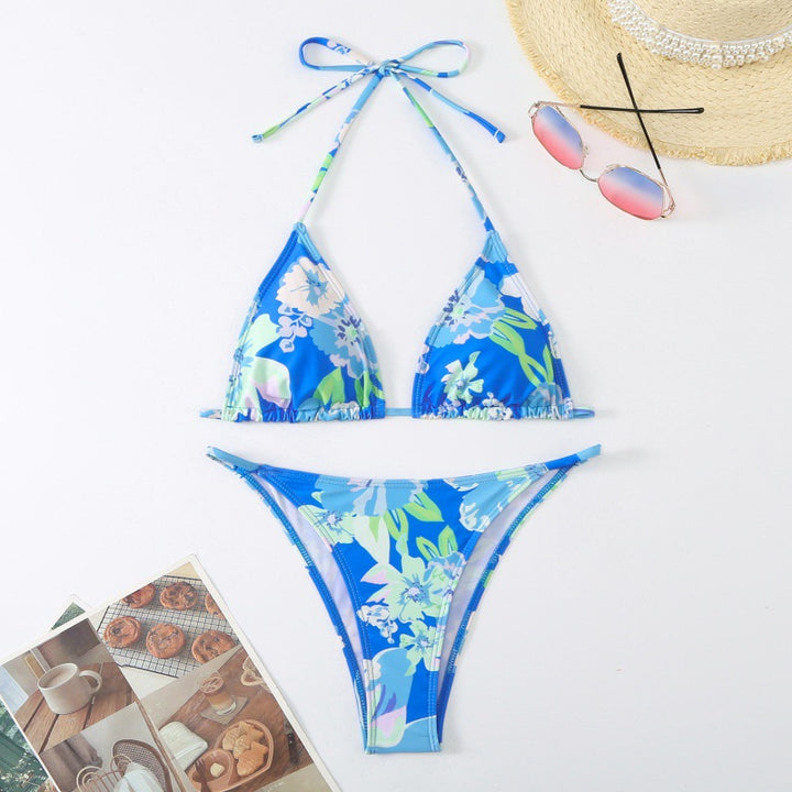 Damen Triangel-Bikini mit verspieltem floralem Design und verstellbaren Trägern Echo Archiv