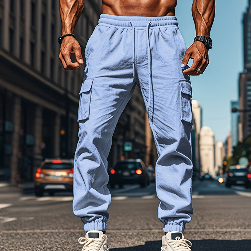 Herren Cargo-Hose mit seitlichen Taschen und elastischem Bund Echoarchiv