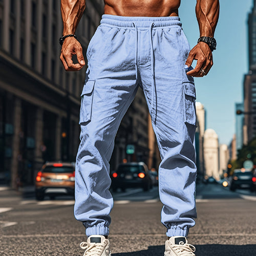 Herren Cargo-Hose mit seitlichen Taschen und elastischem Bund Echoarchiv