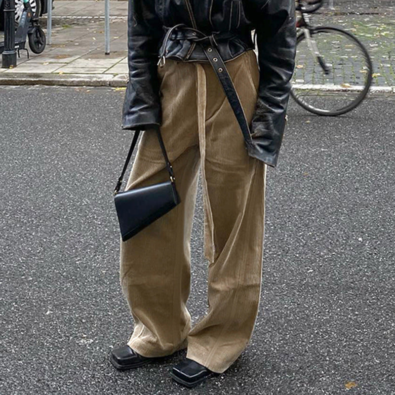 Damen lockere Leinenhose mit Taillengürtel Echo Archiv