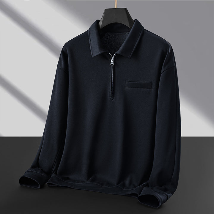 Herren Polo‑Sweatshirt mit halbem Reißverschluss und wärmendem Fleece-Innenfutter Echo Archiv