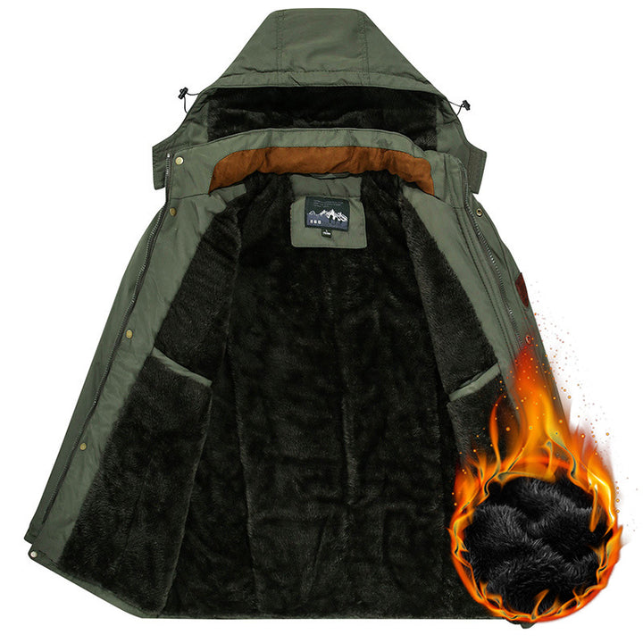 Herren nan isolierte Kapuzenparka mit Sherpa-Innenfutter, winddichter Front und Multifunktions-Taschen Echo Archiv