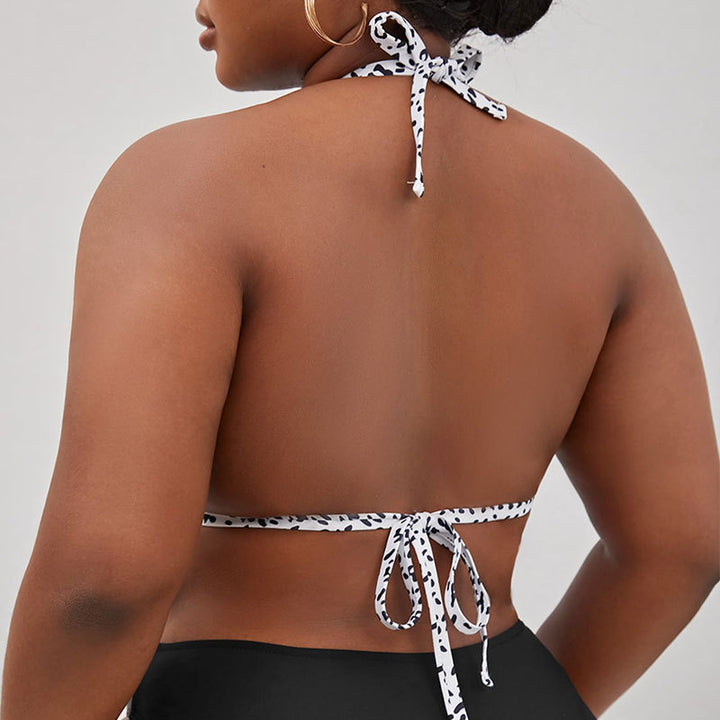 Damen Triangel-Bikini mit modernem Leodruck und verstellbaren Trägern Echo Archiv