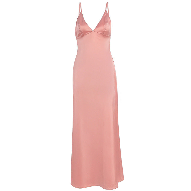 Damen Maxikleid mit raffinierten Trägern und elegantem V-Ausschnitt Echo Archiv