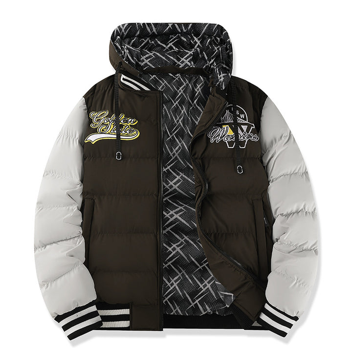 Herren Modische Steppjacke mit hohem Kragen und kontrastierenden Akzenten Echo Archiv