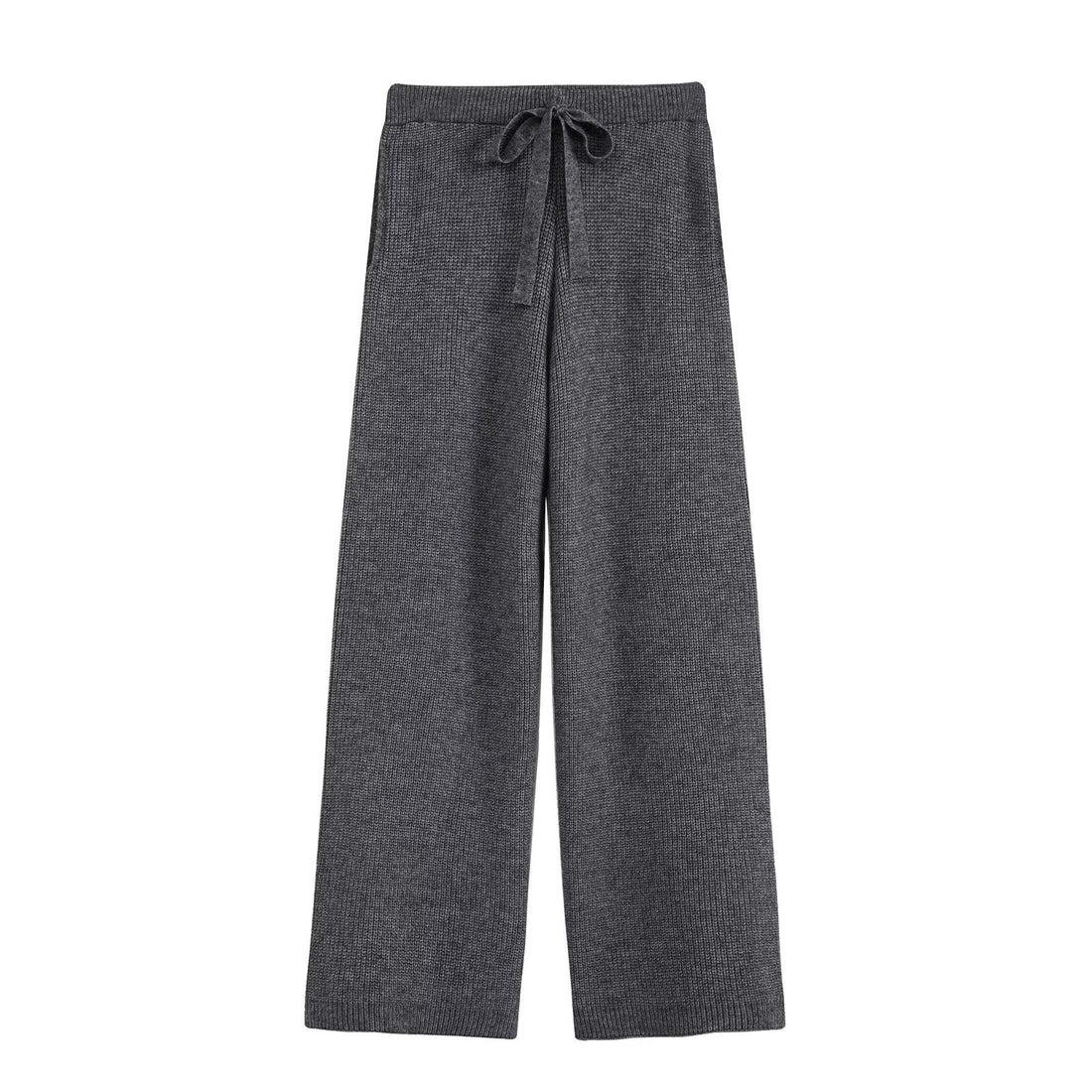 Damen Zweiteiliges Strickset mit Reißverschluss-Cardigan, Stehkragen und weitem Bein Echoarchiv