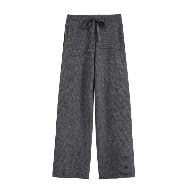 Damen Zweiteiliges Strickset mit Reißverschluss-Cardigan, Stehkragen und weitem Bein Echoarchiv