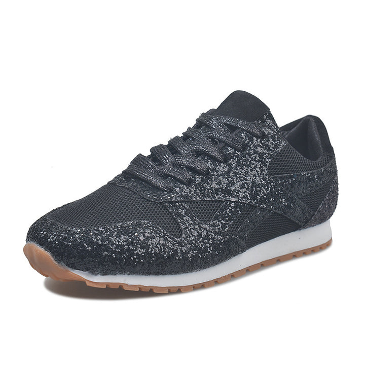 Damen Glitzer-Sneaker mit atmungsaktivem Mesh und profilierter Gummisohle Echoarchiv