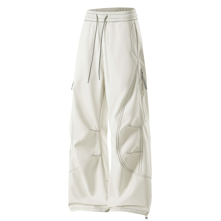 Herren lockere Cargo-Hose mit elastischem Bund, Kordelzug und seitlichem Reißverschlussfach – Bravaro