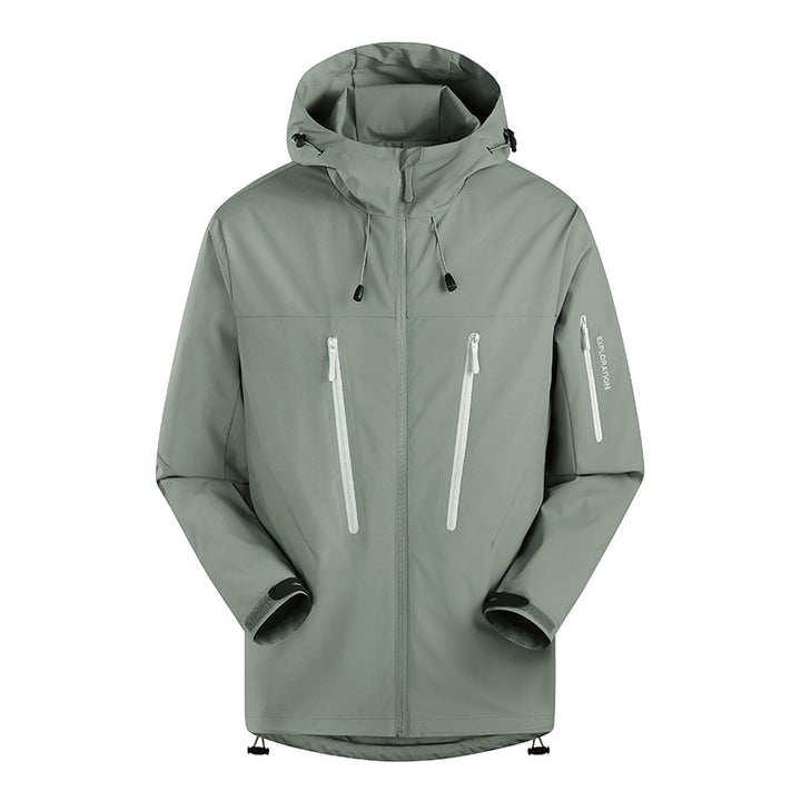 Herren Dreilagige atmungsaktive Hardshell-Outdoorjacke mit Kapuze und verschweißten Nähten Echo Archiv