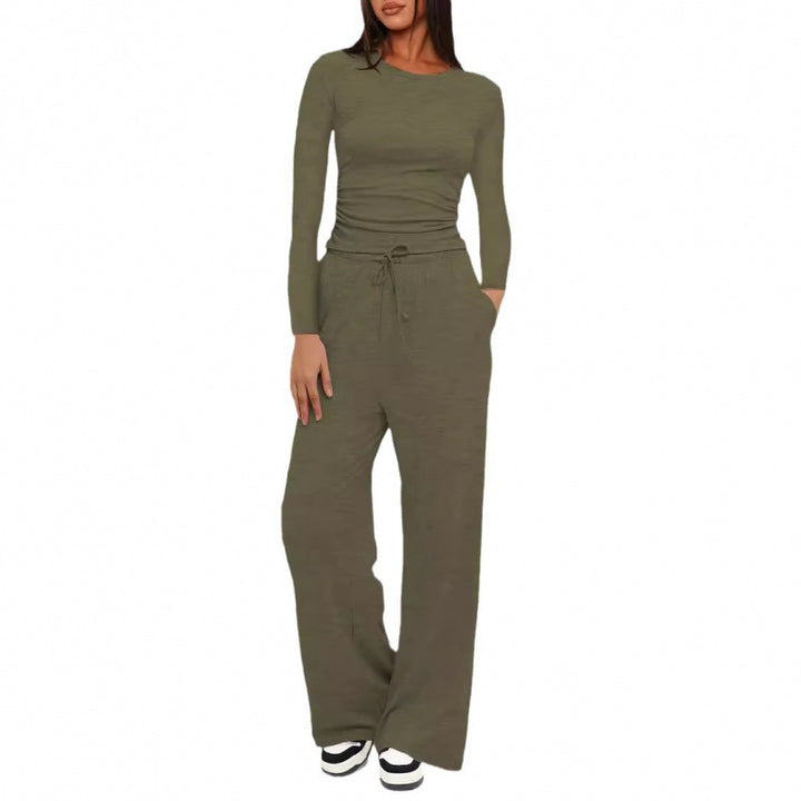 Damen Relax-Freizeithose mit extra weitem Bein, elastischem Bund und Kordelzug Echoarchiv
