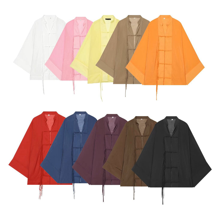 Damen Kimono-Capejacke mit Chinaknopfverschluss und langen Quasten Echo Archiv
