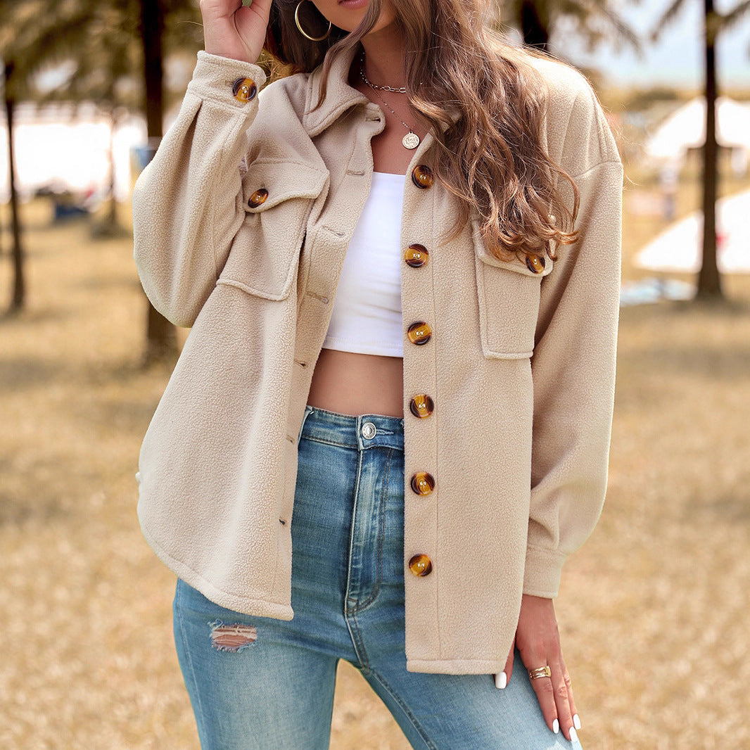 Damen Flauschige Oversized Jacke Echo Archiv