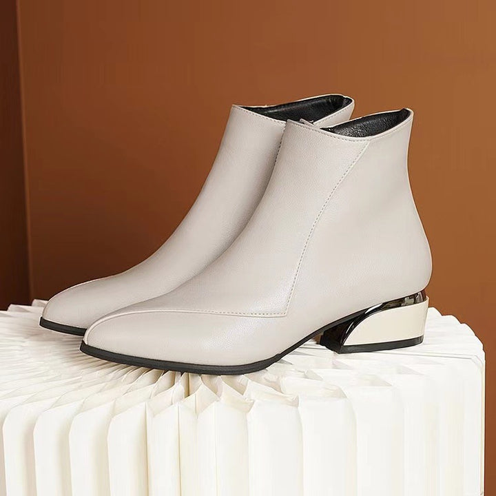 Damen knöchelhohe Stiefelette mit geometrischem Blockabsatz Echo Archiv