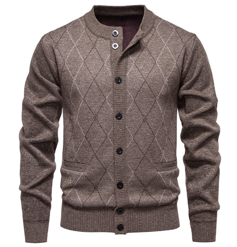 Herren stylische Strickjacke mit diamantförmigem Muster Echoarchiv