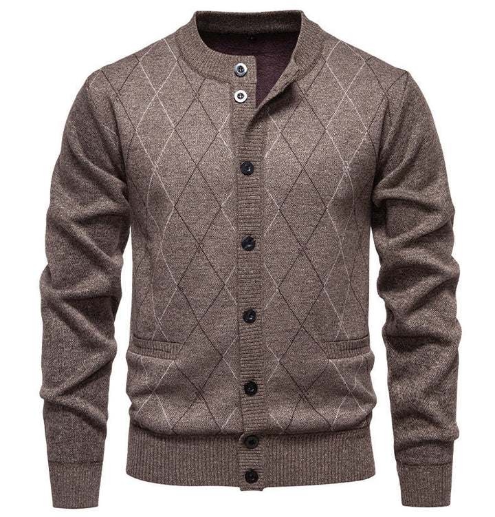 Herren stylische Strickjacke mit diamantförmigem Muster Echoarchiv