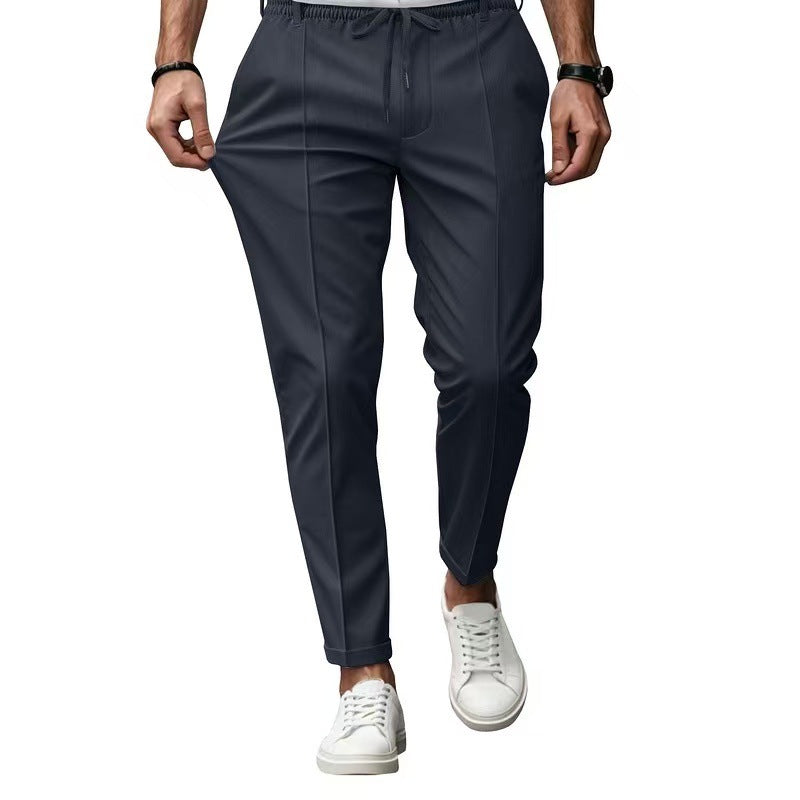 Herren elegante Freizeit-Hose mit elastischem Bund und seitlichen Eingrifftaschen Echoarchiv