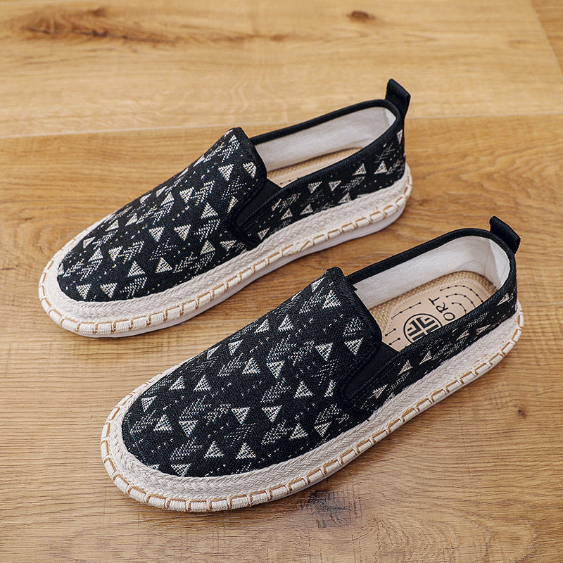 Damen Bequeme Slip-On Mokassins mit buntem Muster Echo Archiv