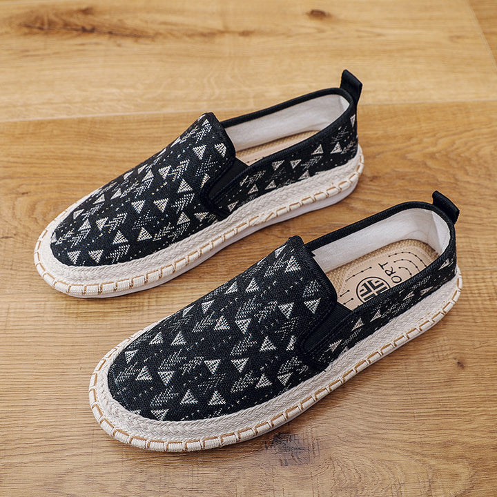 Damen Bequeme Slip-On Mokassins mit buntem Muster Echo Archiv