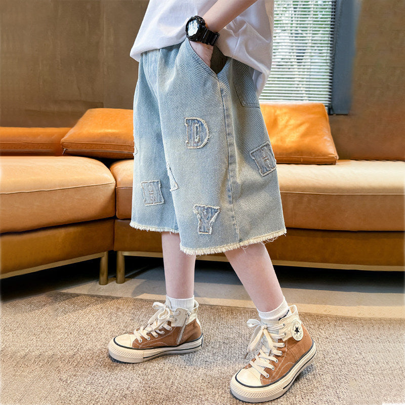 Unisex stylische Denim-Shorts mit einzigartiger Aufschrift Echo Archiv