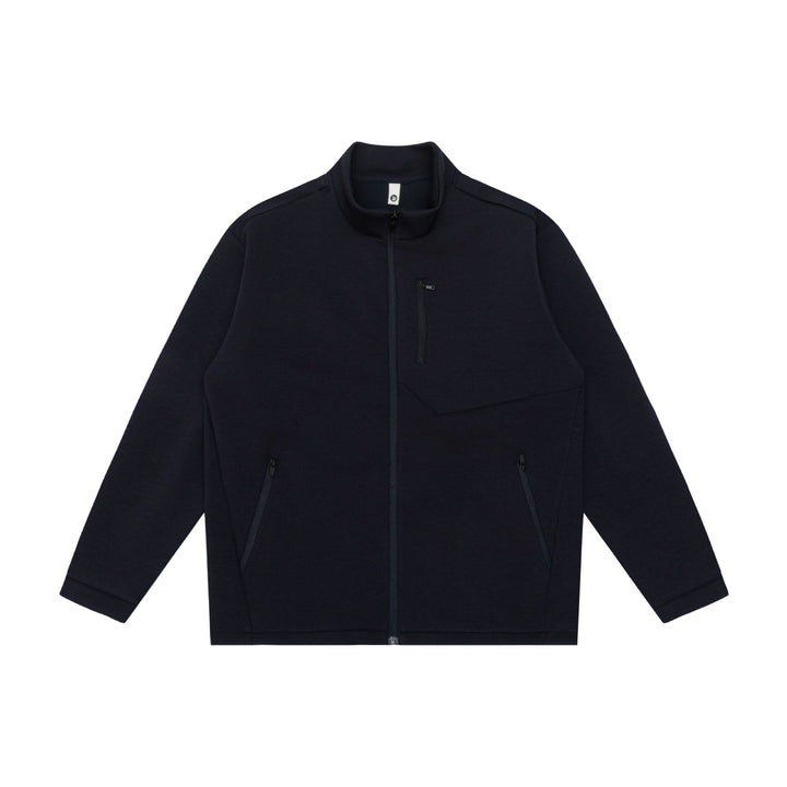Unisex Minimalistische Kurzjacke mit Stehkragen und funktionalen Reißverschlusstaschen Echoarchiv