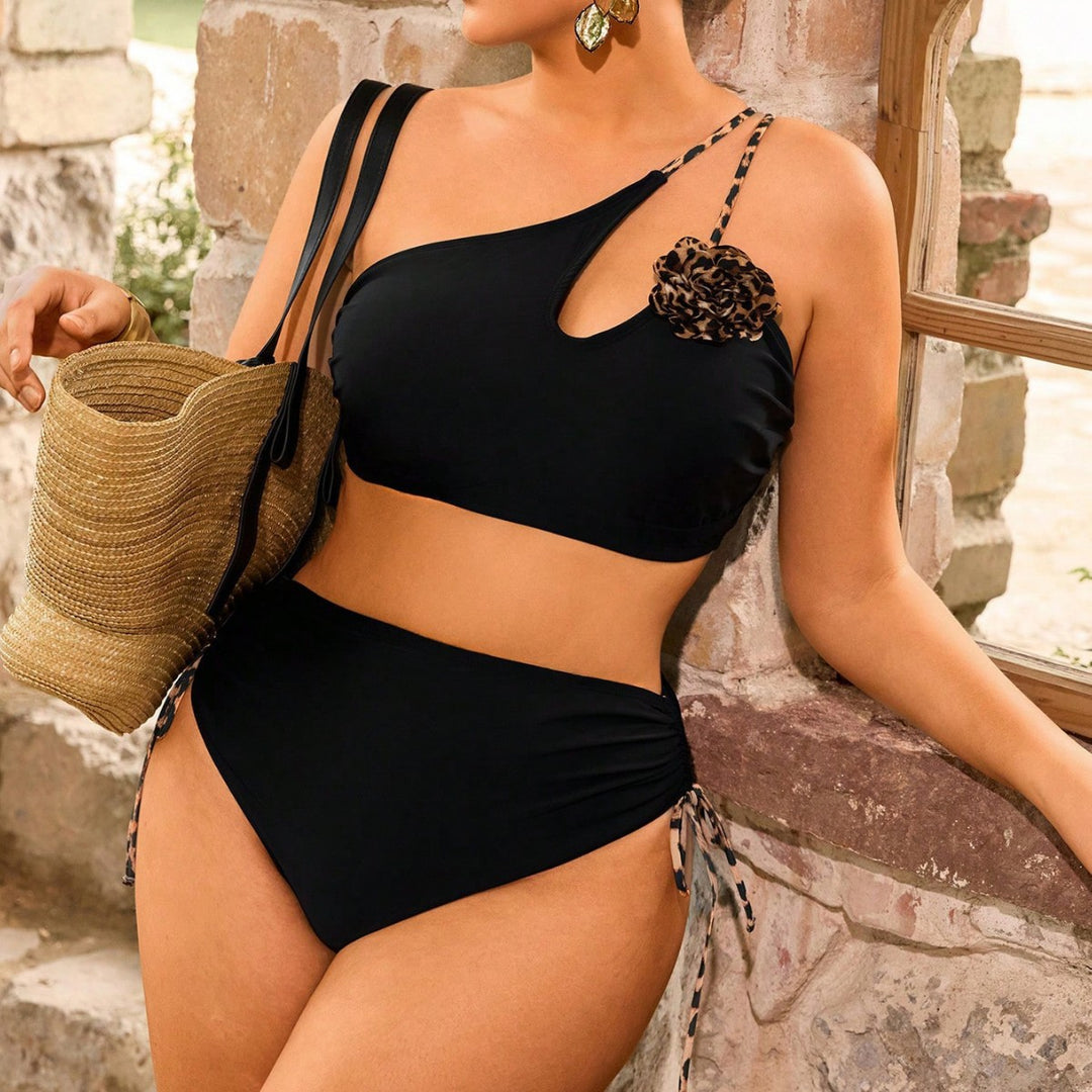 Damen Einseitiger Bikini mit dekorativem Blumendetail Echo Archiv