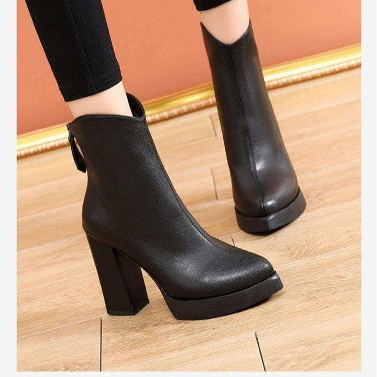 Damen Elegante High Heel Stiefeletten mit hohem Blockabsatz Echo Archiv