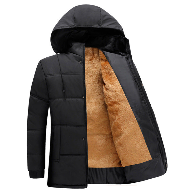 Herren gefütterte Winterjacke mit isolierender Kapuze und weichem Innenfutter Echoarchiv